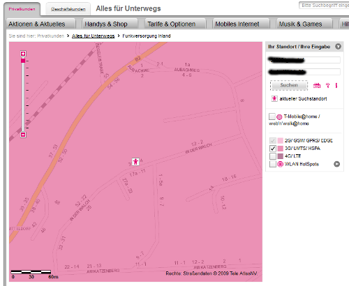 Telekom JUMTS Netzabdeckung
