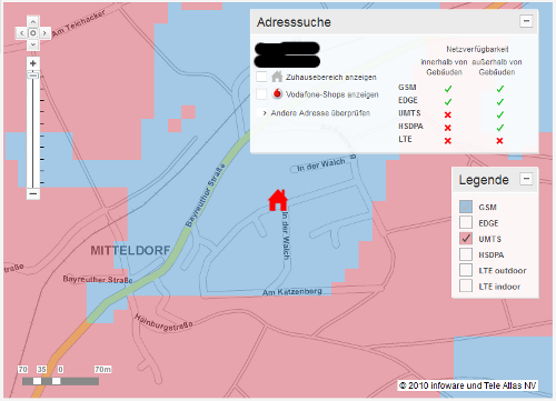 Vodafone UMTS Netzabdeckung