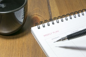 Wochenkalender mit Stift